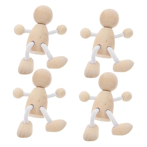 SEWOART 8 Stk Hölzerne Puppe Unbemalte Steckpuppe Jugendliche Malen Puppen Sandtischspielzeug Leute Pfeifen Kinder Spielset Basteln Für Kinder Peg-puppen Heringe Menschen Anbindung Holz von SEWOART