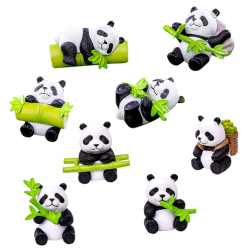 SEWOART 8 Stück Panda-puppendekoration Panda Kuchen Topper Panda-Kissen Panda-plüschkissen Panda-Cupcake-Topper Roter Panda-plüsch Roter Panda Stofftier Panda Stickig Panda-Ornamente PVC von SEWOART