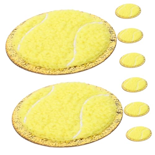 SEWOART 8 Stück Stickereiflecken Ball-Patch Dekorations-Patch Chenille-Buchstaben-Patches Alphabet-Aufnäher für Kleidung abriebfeste Hutaufnäher Kleidungsversorgung Baumwolle Yellow von SEWOART