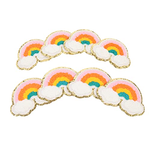 SEWOART 8st Regenbogenfleck Flicken Für Kleidung Glitzerdekor Dekorativer Aufnäher Nähpflaster Entzückende Patches Zum Aufnähen Mehrzweckapplikationen Für Bekleidung Nähzubehör Chenille von SEWOART