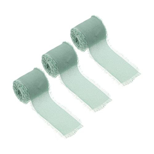 SEWOART 9 Rollen Chiffonband ribbon ripsband kissenbezüge seidenbänder wedding decoration Geschenkband staubblau Mehrzweckband Schleife -Dekorband Blumendekorband Polyester Green von SEWOART