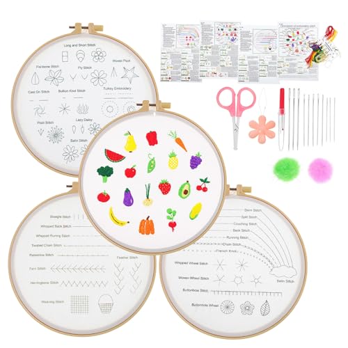 SEWOART Anfänger Stickset Komplettes Handstickerei Kit Für Erwachsene Mit Anleitung Stickgarn Und Aida Stoff Ideal Für Kreative DIY Projekte Und Kunsthandwerk von SEWOART