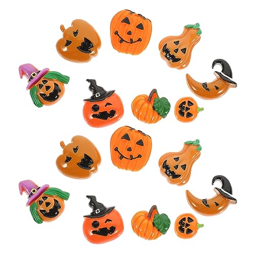 SEWOART Charme Rückseite Harz Flacher Dekoration für mit Verzierung Kürbis Bastelanhänger Harzanhänger Charms Kürbisanhänger Halloween aus Ornament von SEWOART