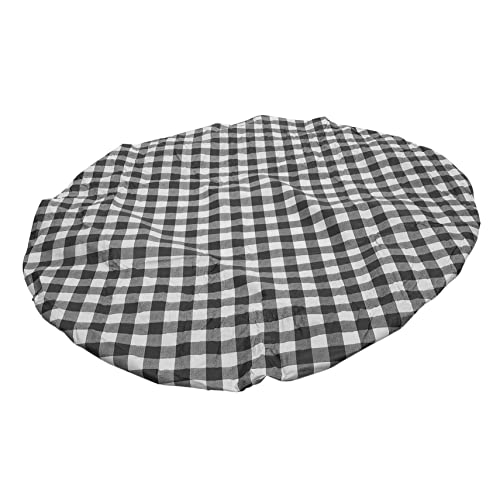 SEWOART Checkered Fitted Picnic Room Cloth Plaid Dining Top Hochzeitsbankett Tablecloth Bankett Tischdecke Washable Elastic Kreisabdeckung Runde Table Leinentischdecke Cover Kitchen von SEWOART