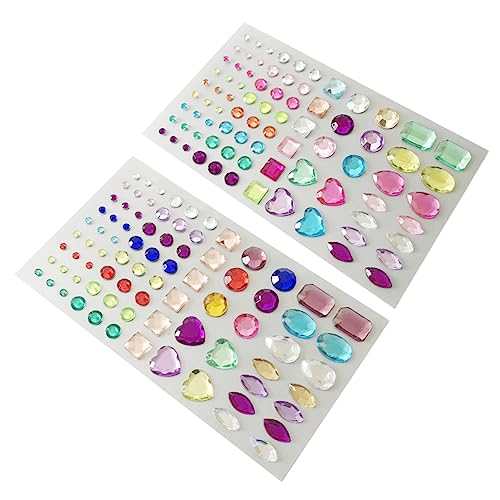 SEWOART DIY Strasssteine Selbstklebende Sticker Für Handy Bastelarbeiten Scrapbooking Deko 2 Bögen Farben 1 + 2 von SEWOART