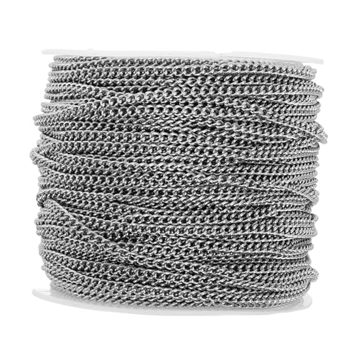 SEWOART Edelstahl Ketten Für Schmuckherstellung 304 Edelstahl Curb Chain Lose Kette Für Halskette Und Armband 20 Meter änge DIY Bastelmaterial Für Kreativen Schmuckdesign von SEWOART