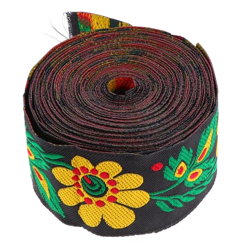 SEWOART Ethnisches Spitzenband Jacquardband Besticktes Haarschmuck Jacquard Webband Kissenbezüge Für Haarschleifen Vintage Schwarzes Polyestergarn von SEWOART