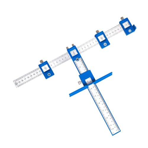 SEWOART Holzwerkzeug Für öbelbau Verstellbarer Bohrloch Positionierer Für Schranktüren Tragbarer Dowel Jig Und Bohrführung Präziser Lochbohrer Für Holzarbeiten Blaues von SEWOART