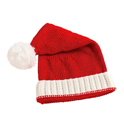 SEWOART Hut Wintermütze Weihnachtsmütze Mit Bommel Weihnachtsmützen Dekorative Hüte Für Weihnachtsfeiern Weihnachtsmütze Kostüme Weihnachtskopfbedeckung Weihnachten Rot Garn von SEWOART