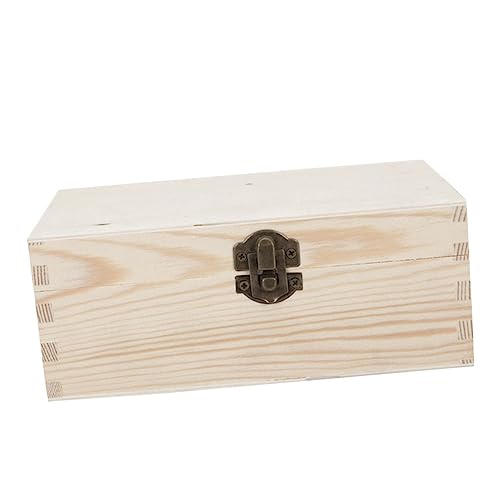 SEWOART Kasten aus Holz storage boxes aufbwahrungs-box schmuckkästchen present box Schmuck-Schatz-Organizer unvollendete Holztruhe Geschenkboxen für Hochzeiten hölzern von SEWOART