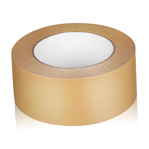 SEWOART Kraftpapier Klebeband 50mm x Hochleistungs Packband Beschreibbar Reißfest Ideal Für Umzüge Versand Und Bastelarbeiten Und Ohne Wasser Aktivierbar von SEWOART