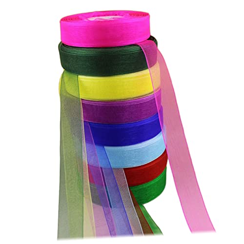 SEWOART Kranzdekorationen einwickeln Netzband rotes Geschenkband Band zum Basteln Weihnachtsgeschenkband Organzaband aus Chiffon party sachen party supplies Chiffonband reiner Organza von SEWOART