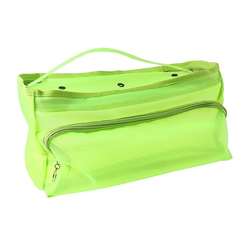 SEWOART Mesh-Tasche Wagen Netztaschen mit Reißverschluss Aufbewahrungskorb mit Deckel Gebrauchstasche tote bag organizer platzsparend Aufbewahrungstaschen aus Wolle Mesh-Rucksack Green von SEWOART