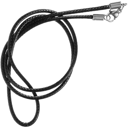 SEWOART Schwarzes Gewachstes Halsband Aus 2mm Dickem Geflochtenem Wachsband Mit Edelstahlverschluss Für Die Schmuckherstellung 50cm Lange Halskette Ideal Für änner Und DIY Projekte von SEWOART