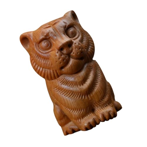 SEWOART Es Holz Tee Haustier Tiger Figur Desktop Ornament Holz Tiger Tier Geformt Exquisite Handwerk von SEWOART