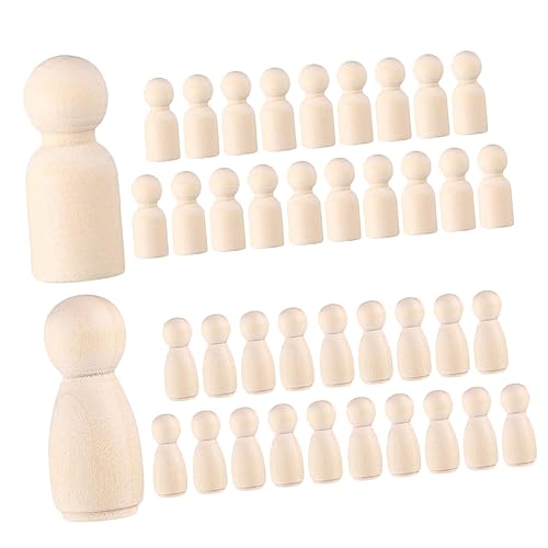 SEWOART Unbemalte Figuren Für DIY Peg Dolls Bastelset Zum Malen Und Dekorieren 20 Jungen Und 20 ädchen 43mm Kreatives Für Bastelprojekte Und Partys von SEWOART