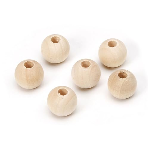 SEWOART Unlackierte Runde Holzperlen 16mm Natürliche Holzperlen Für DIY Schmuckherstellung Bastelprojekte Und Kreative Accessoires von SEWOART