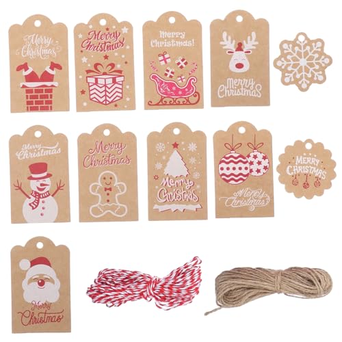 SEWOART Vintage Geschenkanhänger Weihnachten Kraftpapier Etiketten DIY Tags Für Hochzeit Und Festlichkeiten Retro Stil 12 Designs von SEWOART