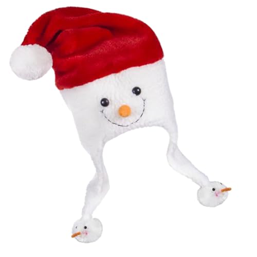 SEWOART Weihnachtskopfbedeckung weihnachts party weihnachtsbekleidung weihnachtsassesoires santa hats künstlicher Schnee Weihnachtsschneemannmütze Kostüm Hut Weihnachtsgeschenk Plüsch rot von SEWOART