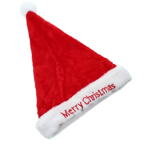 SEWOART Weihnachtsmütze Weihnachtsstrumpf Stuffer Kappe Weihnachten weihnachtskostüm zubehör weihnachtsparty accessoires santa claus hat christmas decoration weihnacjtsdeko Plüsch rot von SEWOART