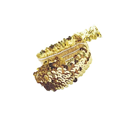 SEWOART glänzendes Paillettenband goldene Applikation Dekorationen für Hochzeitszeremonien puppen kleidung für puppenkleidung hochzeitsdeko Glitzer-Stretch-Bling-Band Pailletten-Stoffband von SEWOART