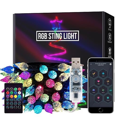 SEZO Halloween Weihnacht Lights Farbwechsel Erdbeere Lichterkette WS2812B IC 5M 25LEDs Wasserdicht RGB IC Musik Sync USB LED Lights mit IR-Fernbedienung für Weihnachten Festival Party Dekoration von SEZO