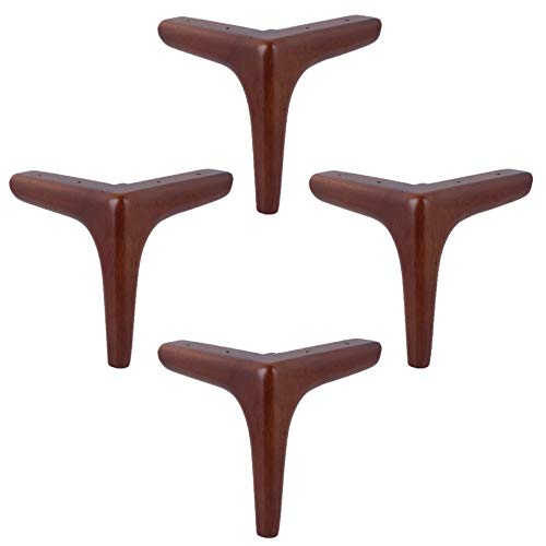 SFNIOKFG 4er-Set Möbelbeine aus Eiche, Sofabeine aus Massivholz, Schrankbeine, Holzbettfüße, DIY-Tischbeine für Fernsehtische, Ersatzbeine, Dreiecksdesign, Walnuss, mit Schrauben und rutsch SFNIOKFG 4er-Set Möbelbeine aus Eiche, Sofabeine aus Massivholz, Schrankbeine, Holzbettfüße, DIY-Tischbeine für Fernsehtische, Ersatzbeine, Dreiecksdesign, Walnuss, mit Schrauben und rutsch von SFNIOKFG