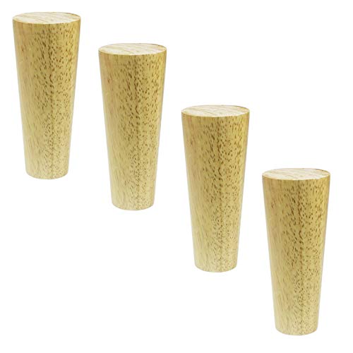 SFNIOKFG 4er-Set Möbelbeine aus Massivholz, konische Kommodenbeine, Sofa-Ersatzbeine aus Gummiholz, Schrankbeine, für Couch, Bett, Sessel, mit 7 x 7 cm Montageplatte und Schrauben, Holzfarb SFNIOKFG 4er-Set Möbelbeine aus Massivholz, konische Kommodenbeine, Sofa-Ersatzbeine aus Gummiholz, Schrankbeine, für Couch, Bett, Sessel, mit 7 x 7 cm Montageplatte und Schrauben, Holzfarb von SFNIOKFG