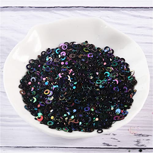 Die Pailletten， 2000PCS Bunte Runde Kreise Pailletten Pailletten Nagel Dekoration Nähen Hochzeit Kleid Zubehör DIY Nähen Material(Black 320) von SFQEVHRZ