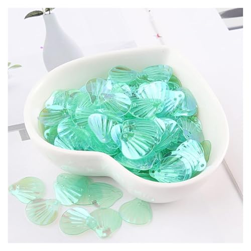 Die Pailletten， 240PCS Pailletten Nette Shell Form Transparent Bunte Nähen Hochzeit Kleid Zubehör Pailletten Dekoration DIY Material(Green) von SFQEVHRZ