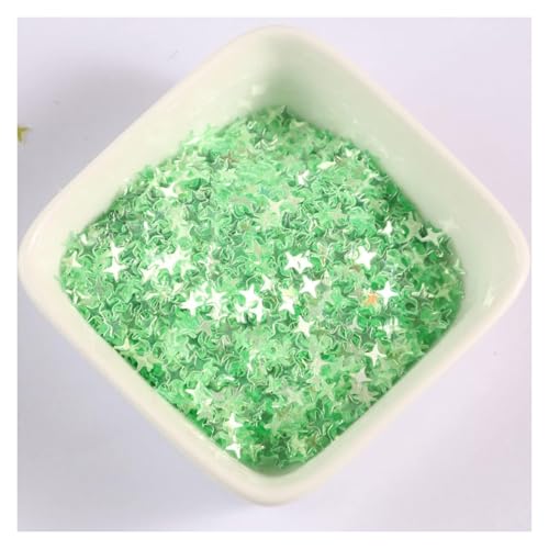 Die Pailletten， 3000PCS Vierzackiger Stern Rouge Glanz Pailletten Niedliche bunte Konfetti Pailletten Nageldekor DIY Material Flitter Nagelkunst(Green) von SFQEVHRZ