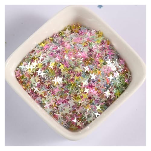 Die Pailletten， 3000PCS Vierzackiger Stern Rouge Glanz Pailletten Niedliche bunte Konfetti Pailletten Nageldekor DIY Material Flitter Nagelkunst(Mix Color) von SFQEVHRZ