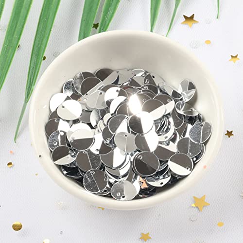 Die Pailletten， 320PCS DIY Lose Pailletten Falte Bunte Nähen Hochzeit Kleid Zubehör Pailletten Dekoration DIY Material(Silver) von SFQEVHRZ