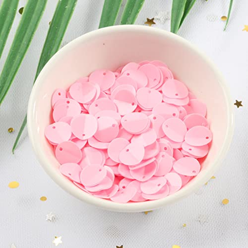 Die Pailletten， 320PCS DIY Lose Pailletten Falte Bunte Nähen Hochzeit Kleid Zubehör Pailletten Dekoration DIY Material(Solid Pink) von SFQEVHRZ