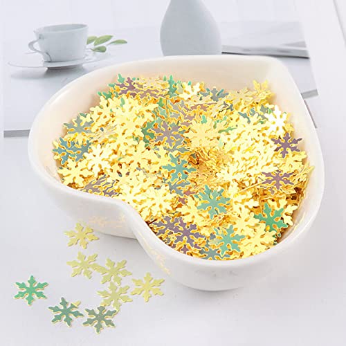 Die Pailletten， 320PCS DIY Pailletten Schneeflocke Bunte Nette Maniküre Zubehör Pailletten Pailletten Nagel Dekoration DIY Material(Giallo) von SFQEVHRZ