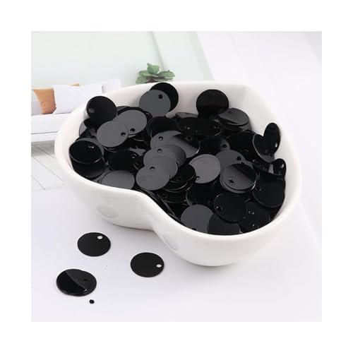 Die Pailletten， 500 g DIY-Pailletten, bunt, rund, Nähen, Hochzeitskleid, Zubehör, Pailletten, Nageldekoration, DIY-Nähmaterial(Black) von SFQEVHRZ