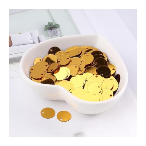 Die Pailletten， 500 g DIY-Pailletten, bunt, rund, Nähen, Hochzeitskleid, Zubehör, Pailletten, Nageldekoration, DIY-Nähmaterial(Golden) von SFQEVHRZ