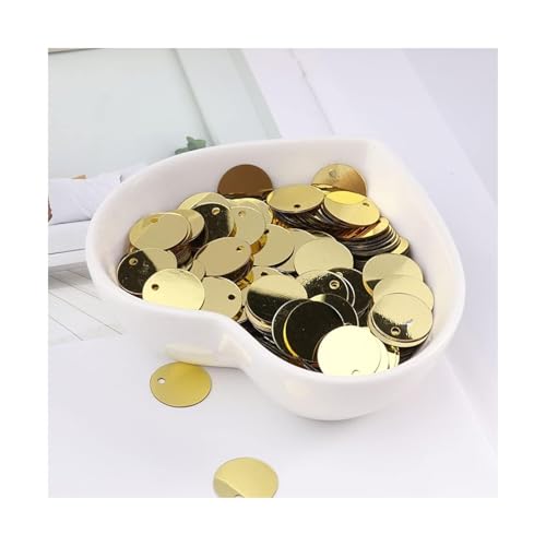 Die Pailletten， 500 g DIY-Pailletten, bunt, rund, Nähen, Hochzeitskleid, Zubehör, Pailletten, Nageldekoration, DIY-Nähmaterial(Light Golden) von SFQEVHRZ