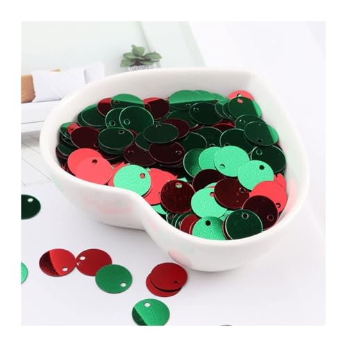 Die Pailletten， 500 g DIY-Pailletten, bunt, rund, Nähen, Hochzeitskleid, Zubehör, Pailletten, Nageldekoration, DIY-Nähmaterial(Red Green) von SFQEVHRZ