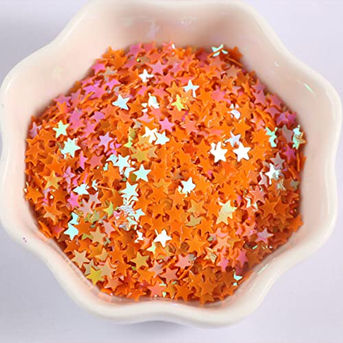 Die Pailletten， Magische Farbe Pentagramm Stern Glanz Pailletten Bunte Konfetti Pailletten Nageldekoration DIY Material Flitter Nailart(Oranje,0.15in 1300PCS) von SFQEVHRZ