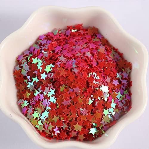 Die Pailletten， Magische Farbe Pentagramm Stern Glanz Pailletten Bunte Konfetti Pailletten Nageldekoration DIY Material Flitter Nailart(Rosso,0.21in 800PCS) von SFQEVHRZ