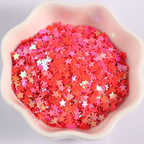 Die Pailletten， Magische Farbe Pentagramm Stern Glanz Pailletten Bunte Konfetti Pailletten Nageldekoration DIY Material Flitter Nailart(Watermelon Red,0.11in 2200PCS) von SFQEVHRZ