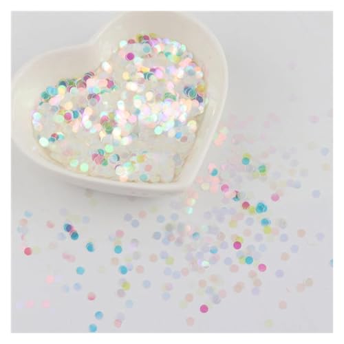 Die Pailletten， Nagel-Glitzerflocken, bunte transparente Pailletten, Schneeflocken-Pailletten, ultradünne Pailletten for Nagelkunst-Dekoration(0.12in Dot C22,40g) von SFQEVHRZ