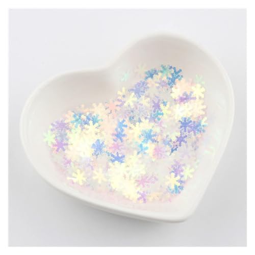 Die Pailletten， Nagel-Glitzerflocken, bunte transparente Pailletten, Schneeflocken-Pailletten, ultradünne Pailletten for Nagelkunst-Dekoration(0.19in Snowflake C04,40g) von SFQEVHRZ