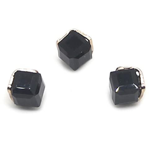 Knöpfe，Knöpfe Nähen Basteln， 6 Stück Strass kleine Glasknöpfe Diamante Juwel klar quadratisch Schaftknopf Handwerk for Mantel Kleidung(Black) von SFQEVHRZ