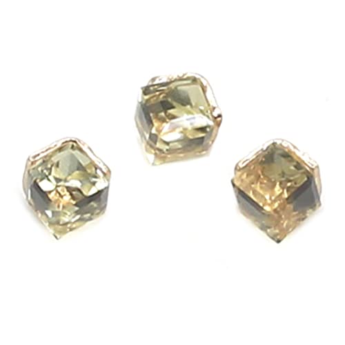 Knöpfe，Knöpfe Nähen Basteln， 6 Stück Strass kleine Glasknöpfe Diamante Juwel klar quadratisch Schaftknopf Handwerk for Mantel Kleidung(Giallo) von SFQEVHRZ