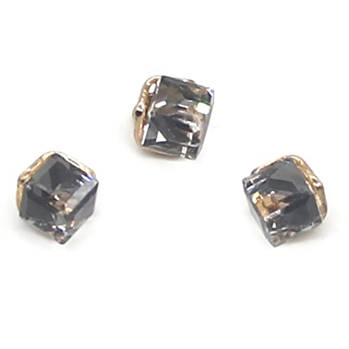 Knöpfe，Knöpfe Nähen Basteln， 6 Stück Strass kleine Glasknöpfe Diamante Juwel klar quadratisch Schaftknopf Handwerk for Mantel Kleidung(Grijs) von SFQEVHRZ