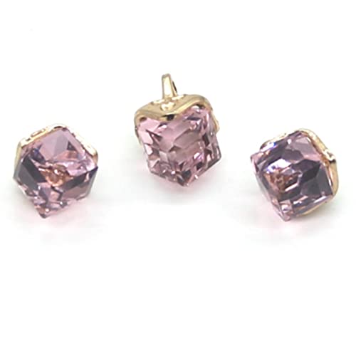Knöpfe，Knöpfe Nähen Basteln， 6 Stück Strass kleine Glasknöpfe Diamante Juwel klar quadratisch Schaftknopf Handwerk for Mantel Kleidung(Roze) von SFQEVHRZ