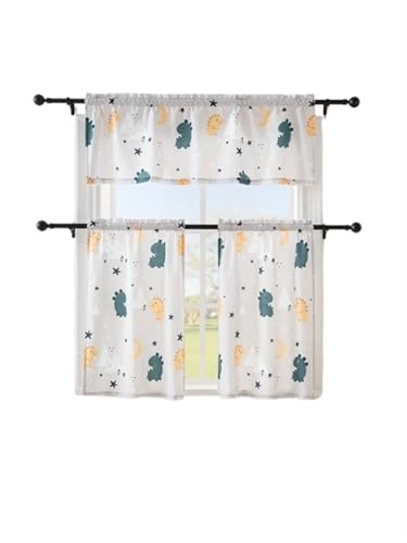 SFQEVHRZ Kabinettvorhänge， Schrankvorhänge, kleine Küchenvorhänge, geeignet for Küchenschrank, Schrank, Bücherregal, Regal(White,140x46cm) von SFQEVHRZ