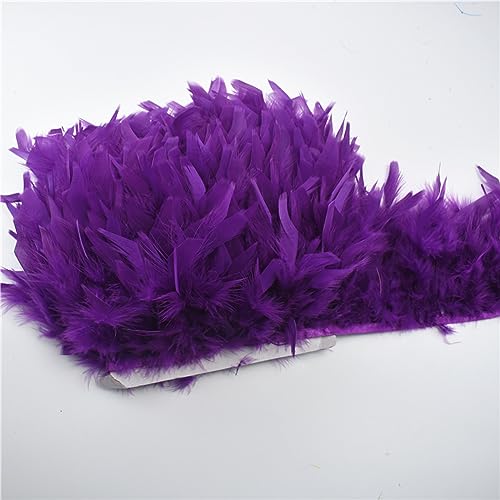 SFQEVHRZ Schwanzfeder Band, 3 m Flauschige Federn, Fransenband, Feder auf Band, Quaste, Nähen, Garnitur, DIY, Kleidung, Kleid, Dekoration(13.Purple Red) von SFQEVHRZ